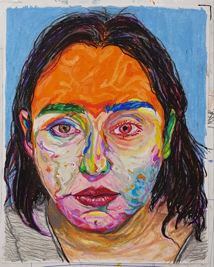 Melted Jelly, oil pastel on paperboard, 40 x 50 cm