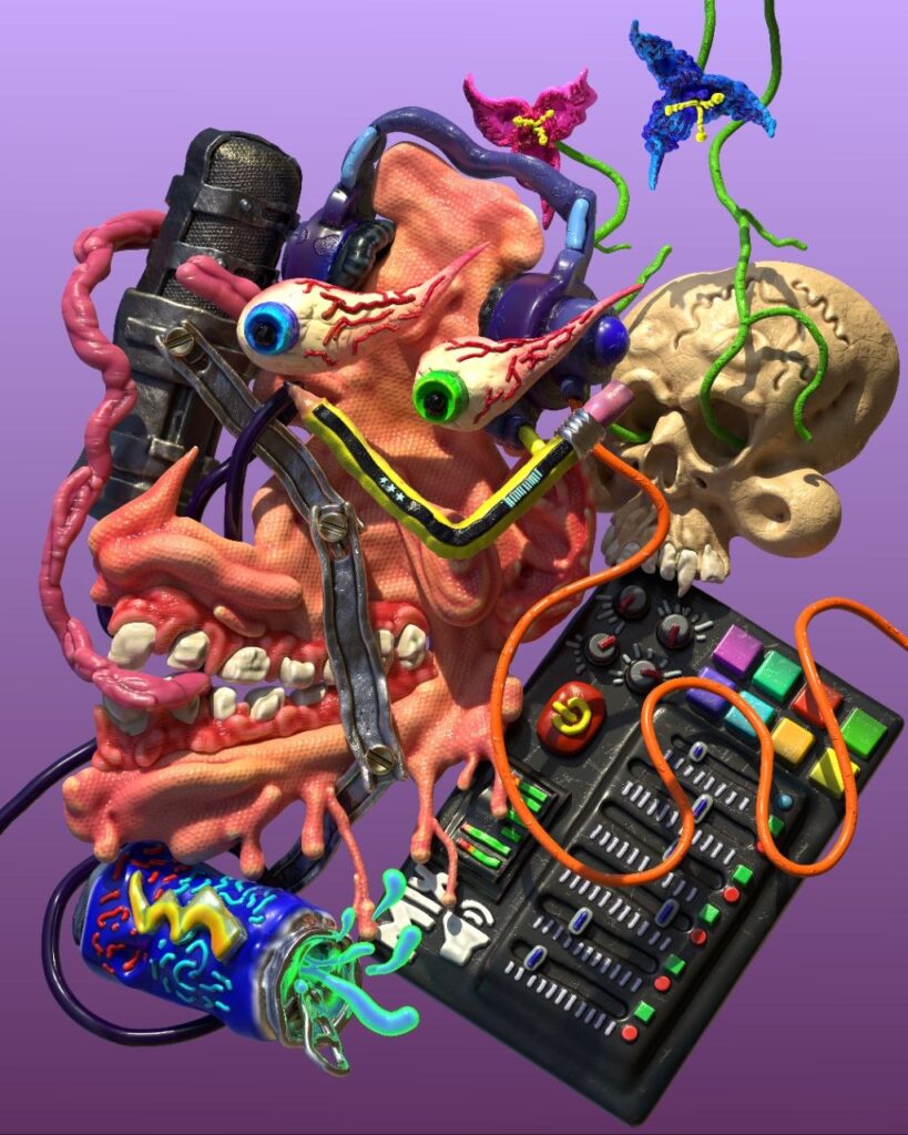 Cover art illustration for Goodtape magazine, digital